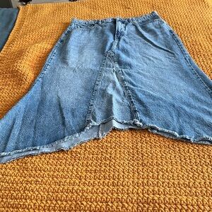 a.n.a Asymmetrical Denim Blue Skirt